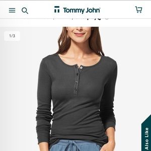 NWT Tommy John Women’s Lounge Henley in Charcoal